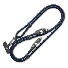 Dây Sạc Nhanh All-in-1 65W (Type-C / Lightning / USB-A) Kèm Dây Đeo 