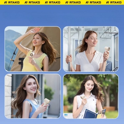Quạt Tích Điện Mini Cầm Tay RTAKO 