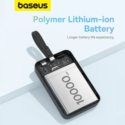 Pin Dự Phòng Không Dây (tích hợp sẵn cáp Lightning) 10000mAh 20W Baseus  