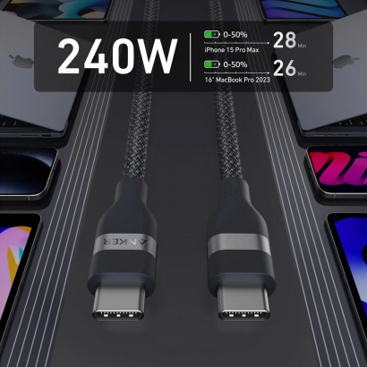  Cáp Type C to Type C Anker 240W dài 0.9m 