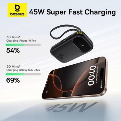 Pin Dự Phòng Baseus QPow 3 2*Type-C 45W 10000mAh