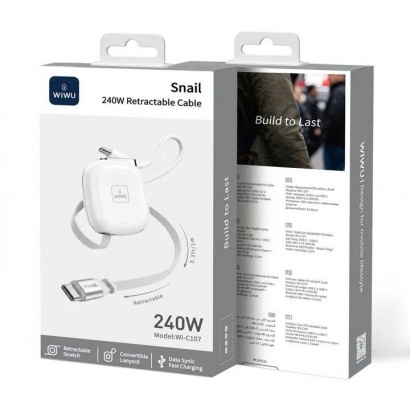 CÁP SẠC USB-C TO USB-C CÓ THỂ THU GỌN WiWU 240W