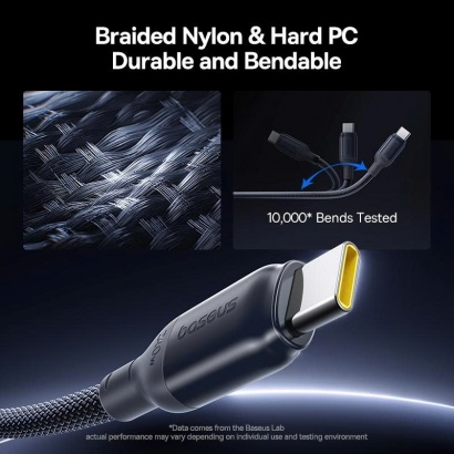 Cáp Sạc Nhanh Baseus PicoGo USB-C to USB-C 240W Bọc Dù Cao Cấp