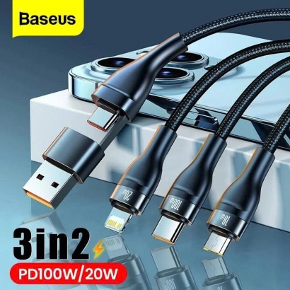 Cáp Sạc Nhanh Đa Năng 2 to 3 Baseus Flash Series Ⅱ 100W