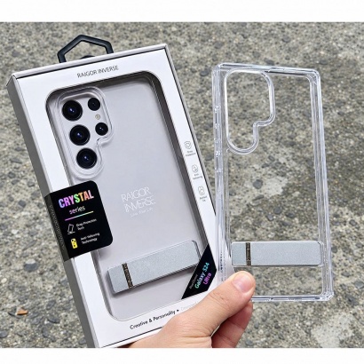 Ốp Lưng RAIGO INVERSE CRYTAL trong suốt kiêm giá đỡ Samsung S25 Ultra