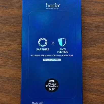 Kính cường lực HODA Sapphire chống nhìn trộm cho iPhone 17 Pro Max / 18 Pro Max