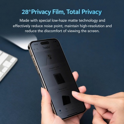 Kính cường lực HODA Sapphire chống nhìn trộm cho iPhone 17 Pro Max / 18 Pro Max