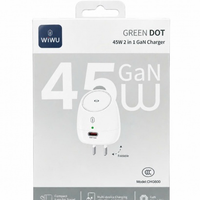 Củ sạc WiWU CHG600 45W GaN tích hợp sạc Apple Watch 5W