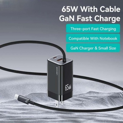 Củ Sạc Nhanh 2C+1A GaN  65W - USAMS 