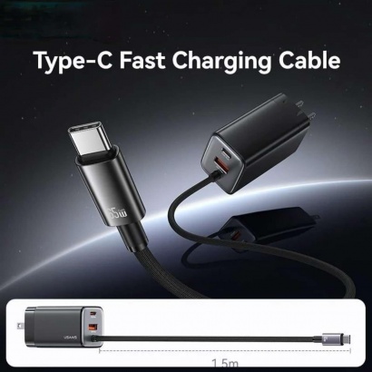 Củ Sạc Nhanh 2C+1A GaN  65W - USAMS 