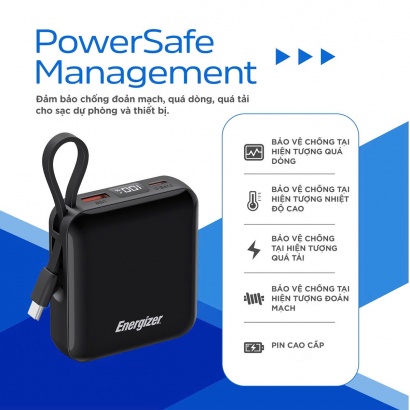 Sạc dự phòng 10.000mAh Energizer UE10095PQ