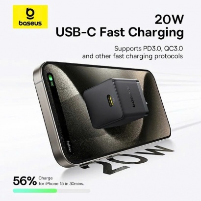 Bộ Sạc Nhanh Kèm Cáp Baseus Palm 1C 20W