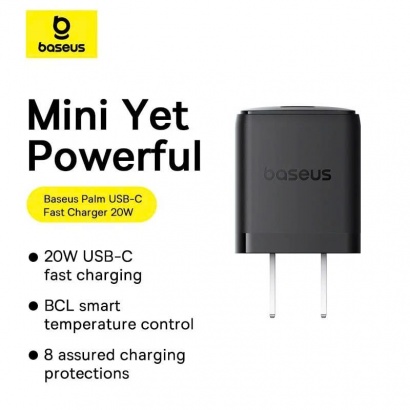 Bộ Sạc Nhanh Kèm Cáp Baseus Palm 1C 20W