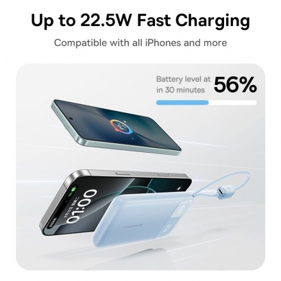 Pin Dự Phòng Baseus EnerFill FC11 22.5W (10000mAh Digital Display, with Dual Built-in Cables)