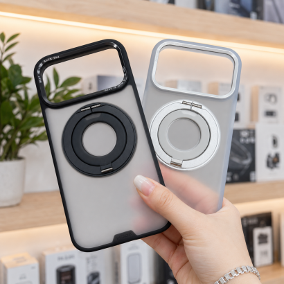 Ốp lưng iPhone 17 Pro/Promax Hoda Rough Magsafe with Stand Ring 360