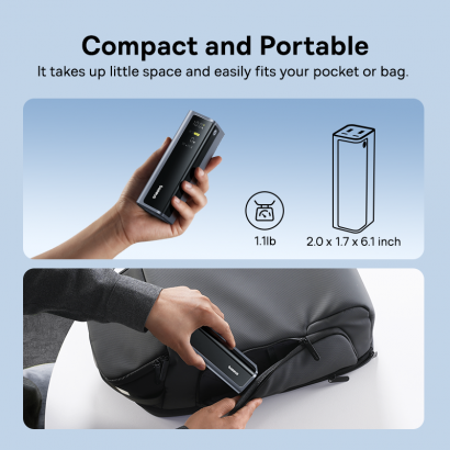 Pin Dự Phòng 2C+2A Baseus EnerGeek GP12 20800mAh 145W (with Digital Display, Bao gồm C to C Cable 1M 100W) 
