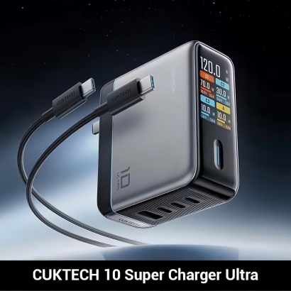 Sạc nhanh CUKTECH 10 Ultra GaN 120W Super Charger – AD1204U 