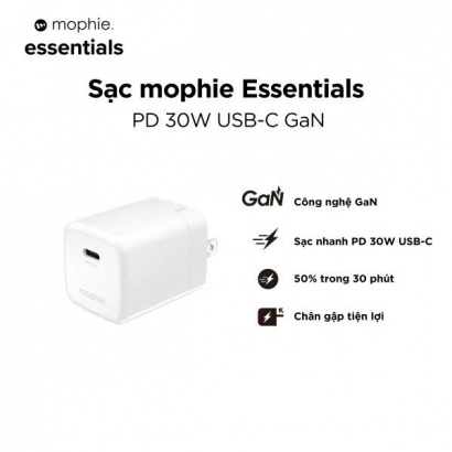 Sạc mophie Essential 30W1C GaN