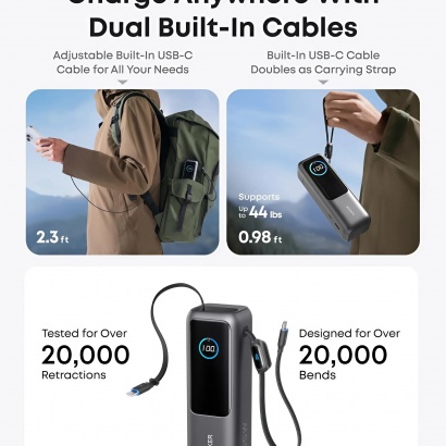 Pin Dự Phòng 25000mAh 165W có cáp USB-C - Anker