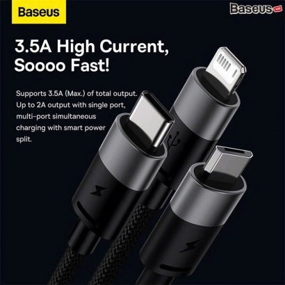 Cáp Sạc Đa Năng Baseus StarSpeed 1-for-3