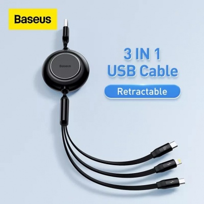 Cáp Sạc Dây Rút 3-in-1 Data Cable 100W - BASEUS