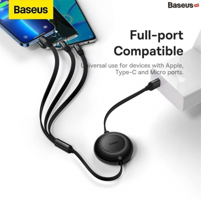 Cáp Sạc Dây Rút 3-in-1 Data Cable 100W - BASEUS
