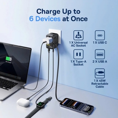Củ Sạc Du Lịch Toàn Cầu 45W Baseus 