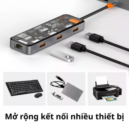 HUB chuyển đổi  Cyber 8in1 Type C - WIWU