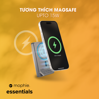 Pin dự phòng 10,000mAh Mophie Essentials Snap + Metallic