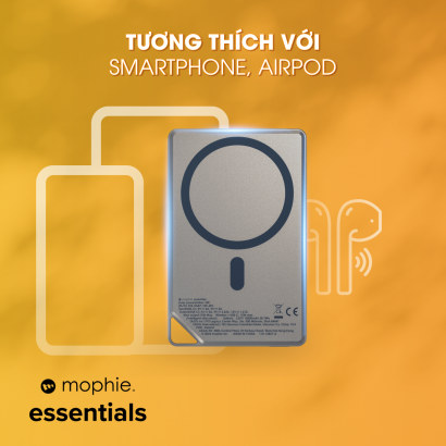 Pin dự phòng 10,000mAh Mophie Essentials Snap + Metallic