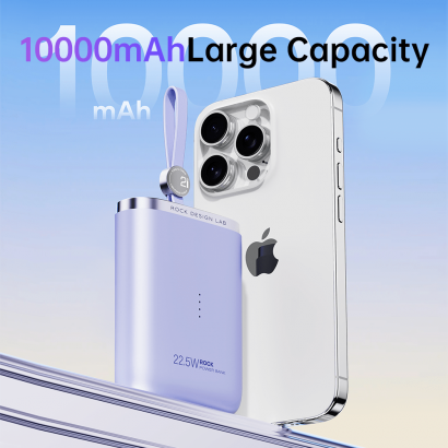 Pin sạc dự phòng ROCK PowerSack Fast Charging Power Bank with Cable BEIGE