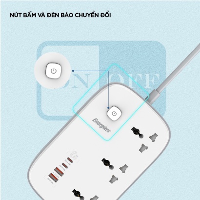 Ổ điện đa năng 3AC kèm 2USB-A và 2USB-C sạc nhanh PD (max 65W)