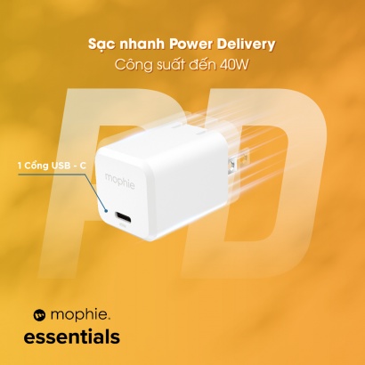 Củ sạc Gan 40W - Mophie   Củ sạc Gan 40W - Mophie