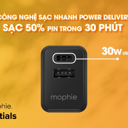 Sạc mophie Essentials PD 30W 1A1C