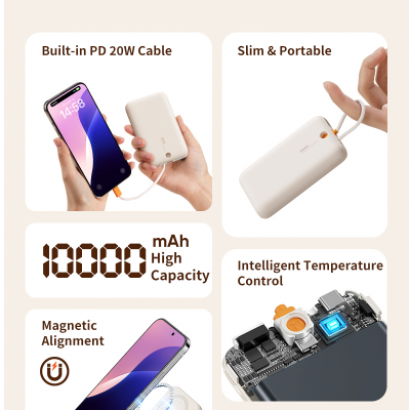 Pin Dự Phòng Nam Châm 10000mAh 20W ROCK 