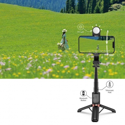 Gậy selfie Mini có đèn chiếu sáng Wiwu 