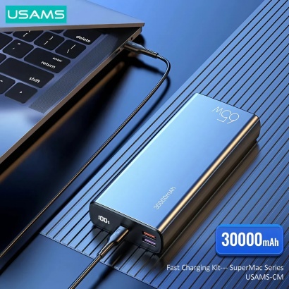 Pin Dự Phòng 30000mAh 65W (Kèm cáp C to C 100W)- USAMS