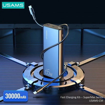 Pin Dự Phòng 30000mAh 65W (Kèm cáp C to C 100W)- USAMS