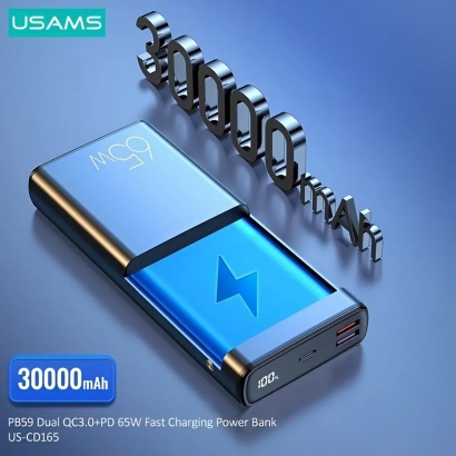 Pin Dự Phòng 30000mAh 65W (Kèm cáp C to C 100W)- USAMS