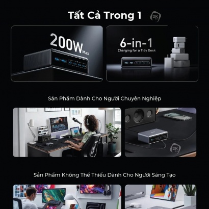 Trạm Sạc  200W GaN Anker Prime - A2683141