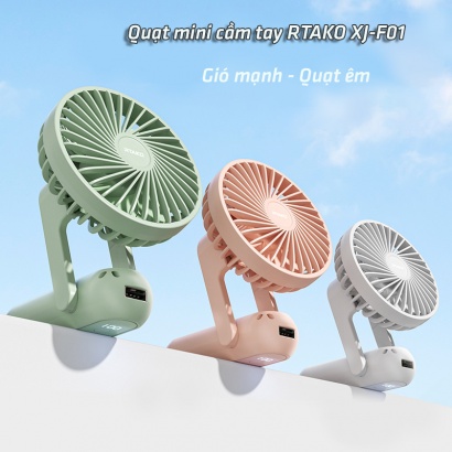 Quạt Tích Điện Mini Cầm Tay RTAKO