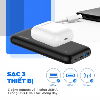 Sạc dự phòng Energizer 10,000mAh/3.7V Li-Polymer