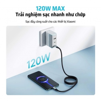 Cáp dù Cuktech C to C 6A 240W hít từ tính