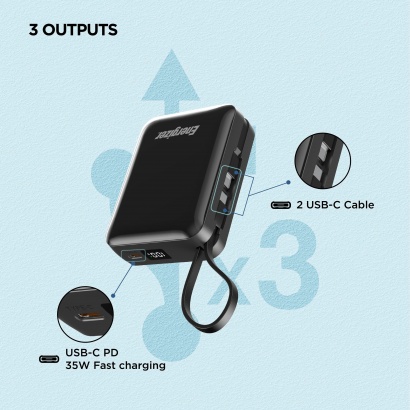 Sạc dự phòng Energizer 20,000mAh /3.85V Li-Polymer - UE20077PQ