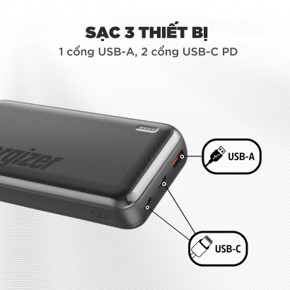 Pin dự phòng 20000mAh Energizer UE20055PQ