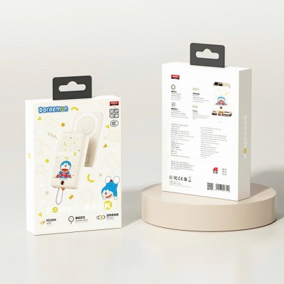 Pin Dự Phòng ROCK Doraemon TieTie with Type-C Built-in Cable 10000mAh 20W
