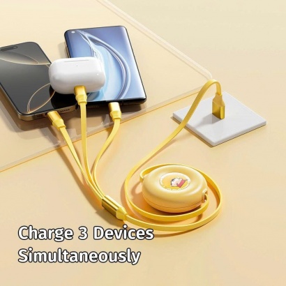Cáp Sạc Đa Năng ROCK Crayon Shinchan G16 3-in-1 USB to M+L+C 3.5A (1m, 480Mbps)