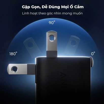 Sạc Nhanh Anker 45W Smart GaN (Màn hình hiển thị) - A121D 