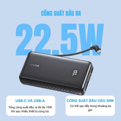 Pin Sạc Dự Phòng 20.000mAh Anker A110E
